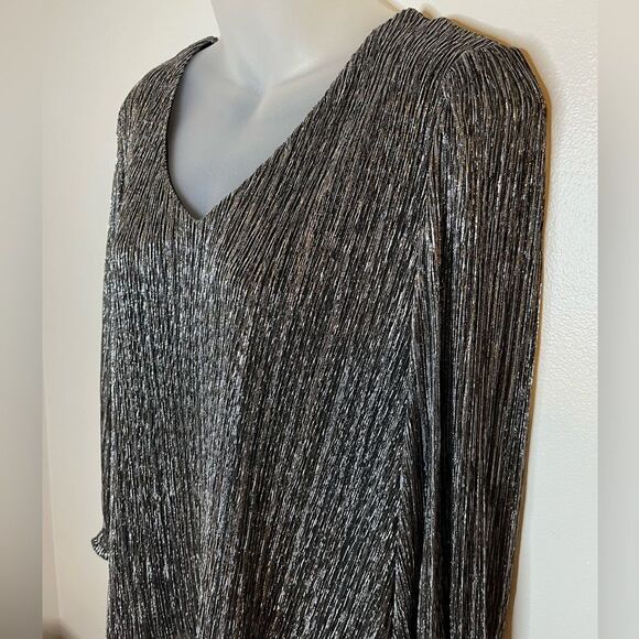 Nine West Metallic-Threaded Blouson-Sleeve Top Size Medium - Picture 5 of 11